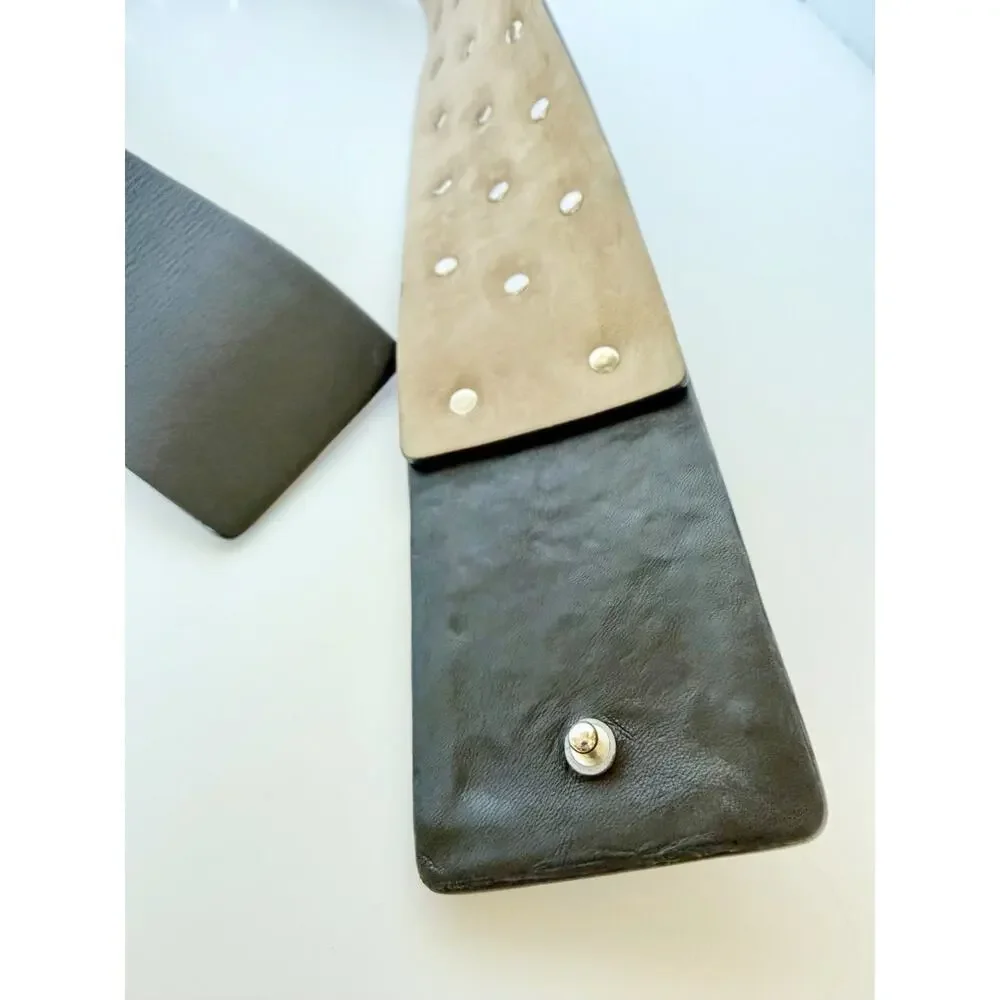 Streets Ahead Studded Leather Roger Belt Black Silver Small